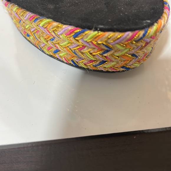 BETSEY JOHNSON MARCY EMBELLISHED ESPARDILLE PLATFORM HEELS SIZE 10 M - Picture 5 of 9